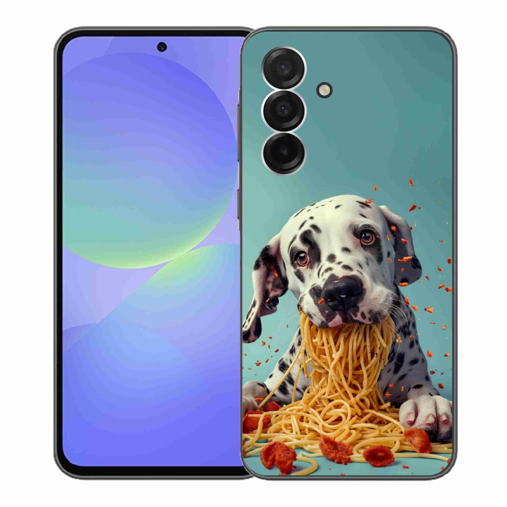 Gélový kryt mmCase na Samsung Galaxy A36 5G - dalmatín a špagety