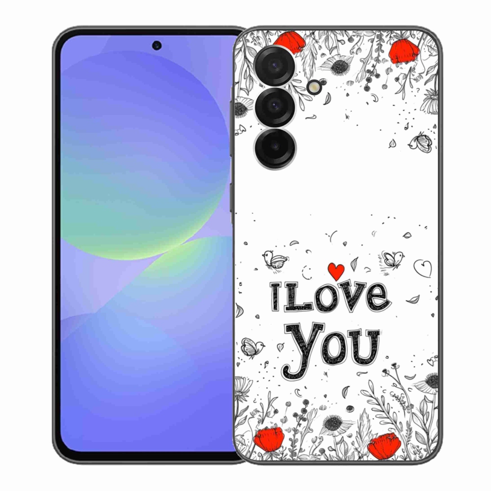Gélový kryt mmCase na Samsung Galaxy A36 5G - I love you biele pozadie