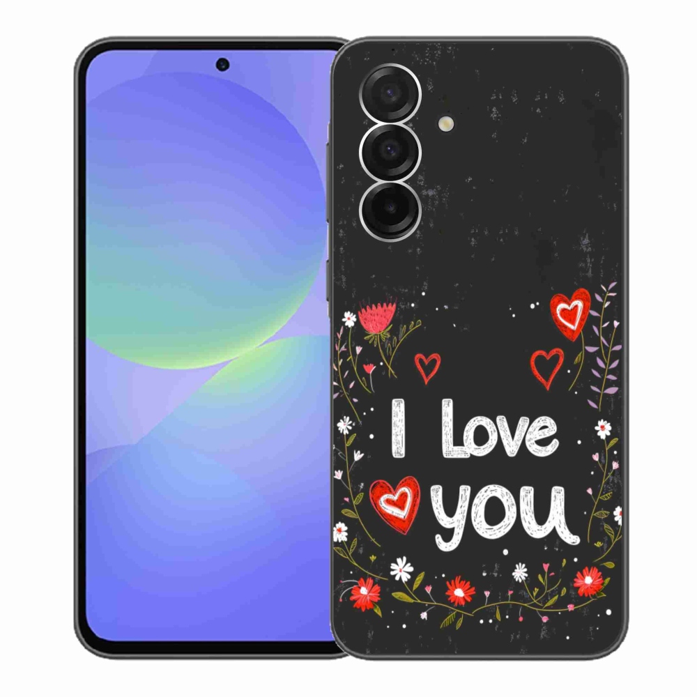 Gélový kryt mmCase na Samsung Galaxy A36 5G - I love you čierne pozadie