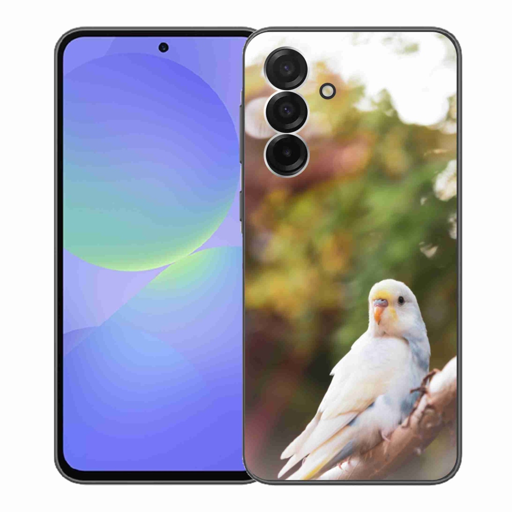 Gélový kryt mmCase na Samsung Galaxy A36 5G - papagáj andulka biela