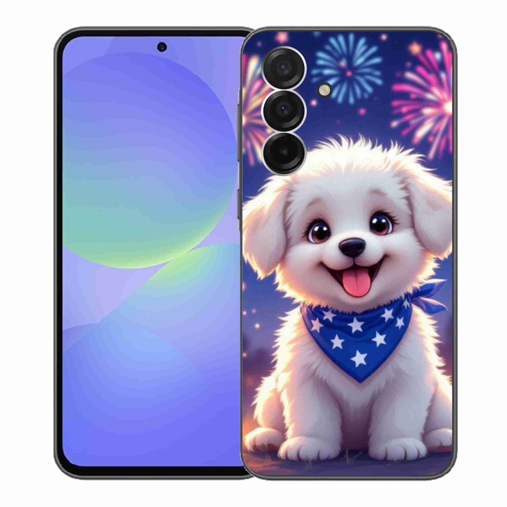 Gélový kryt mmCase na Samsung Galaxy A36 5G - slávnostné šteňa