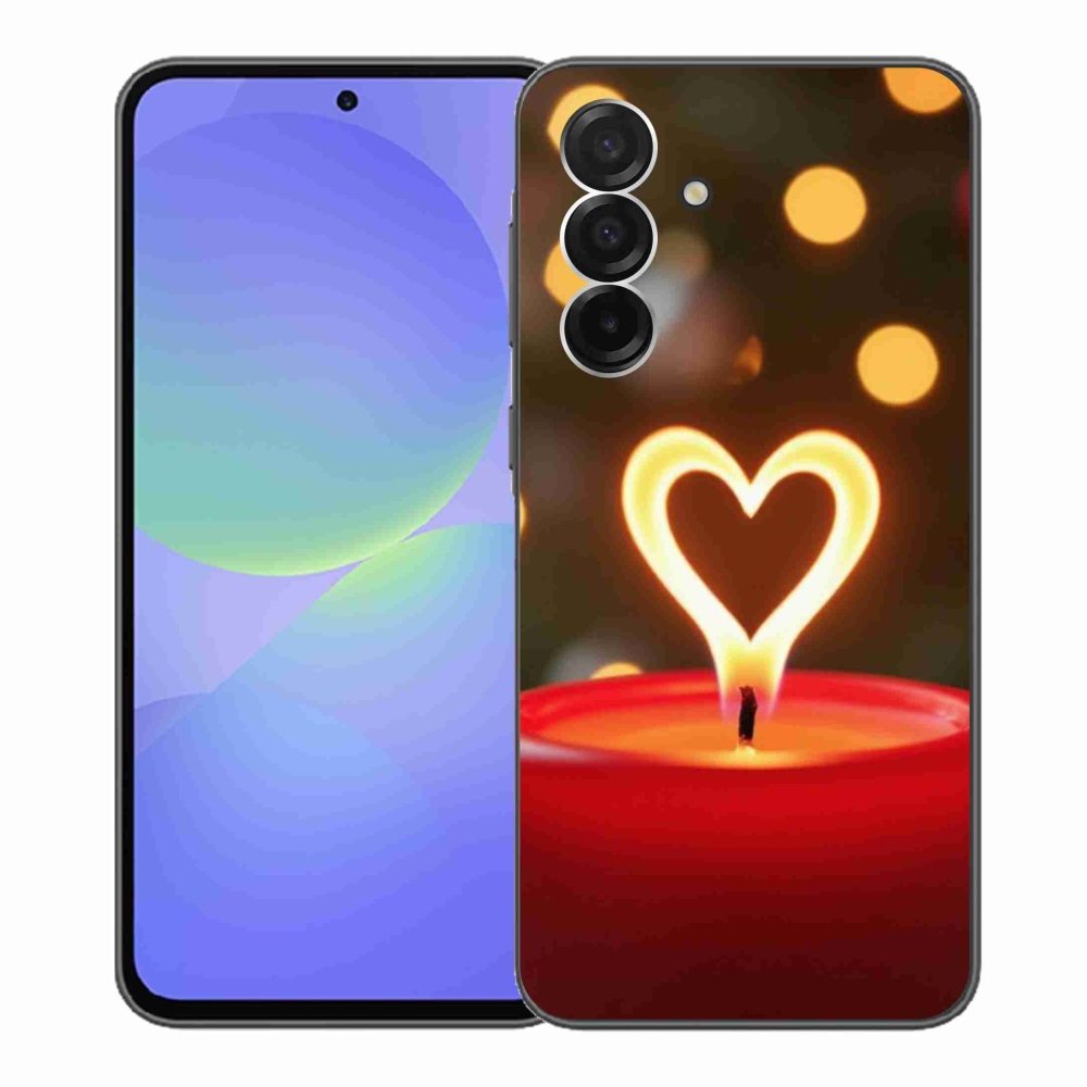 Gélový kryt mmCase na Samsung Galaxy A36 5G - srdce z plameňa