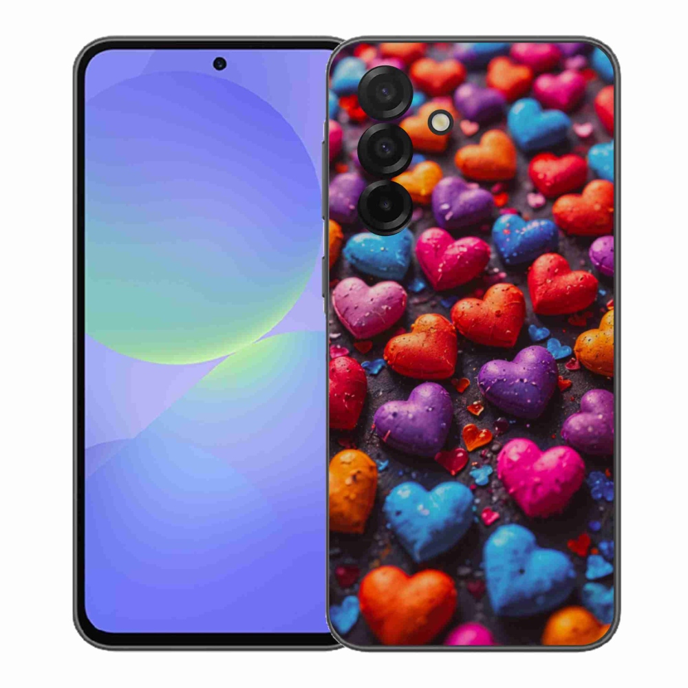 Gélový kryt mmCase na Samsung Galaxy A37 5G - farebné srdcia