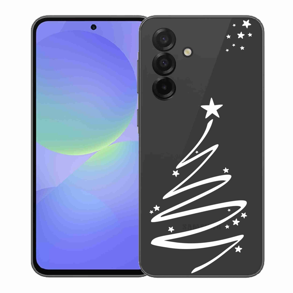 Gélový kryt mmCase na Samsung Galaxy A37 5G - biely stromček na priehľadnom pozadí