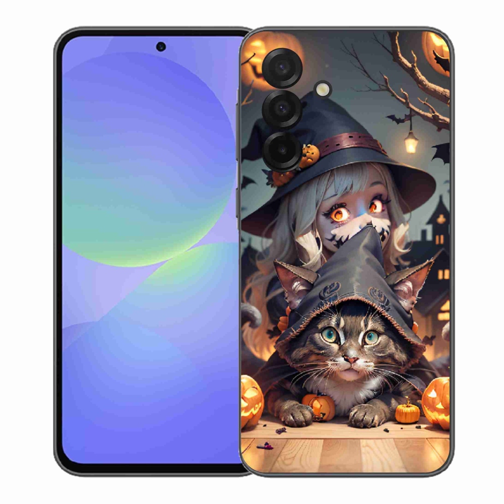 Gélový kryt mmCase na Samsung Galaxy A37 5G - čarodejnica s mačkou