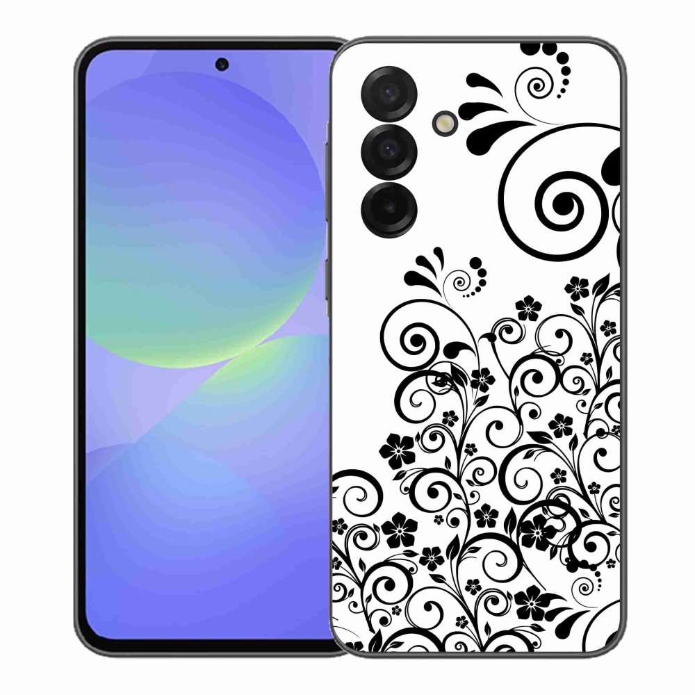 Gélový kryt mmCase na Samsung Galaxy A37 5G - čiernobiele kvetinové vzory