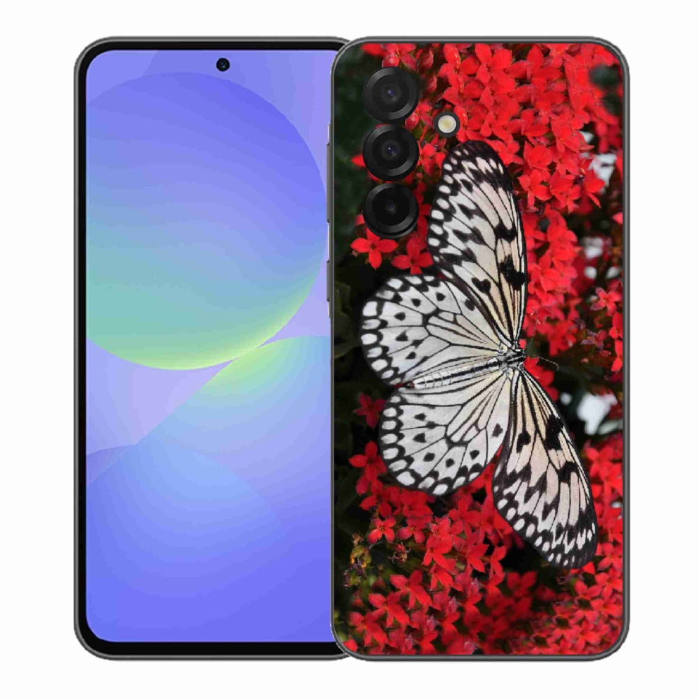 Gélový kryt mmCase na Samsung Galaxy A37 5G - čiernobiely motýľ 1