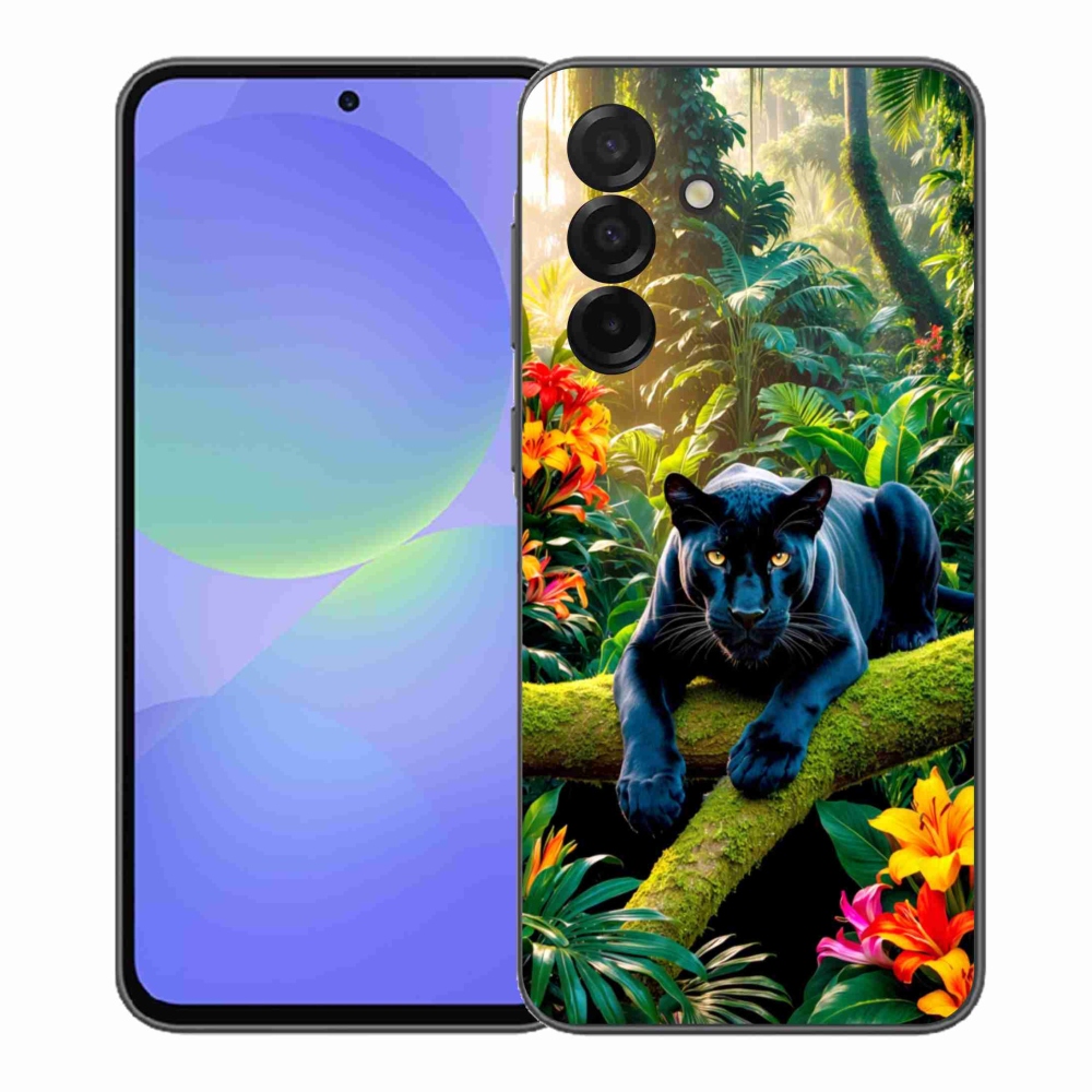 Gélový kryt mmCase na Samsung Galaxy A37 5G - čierny panter v džungli