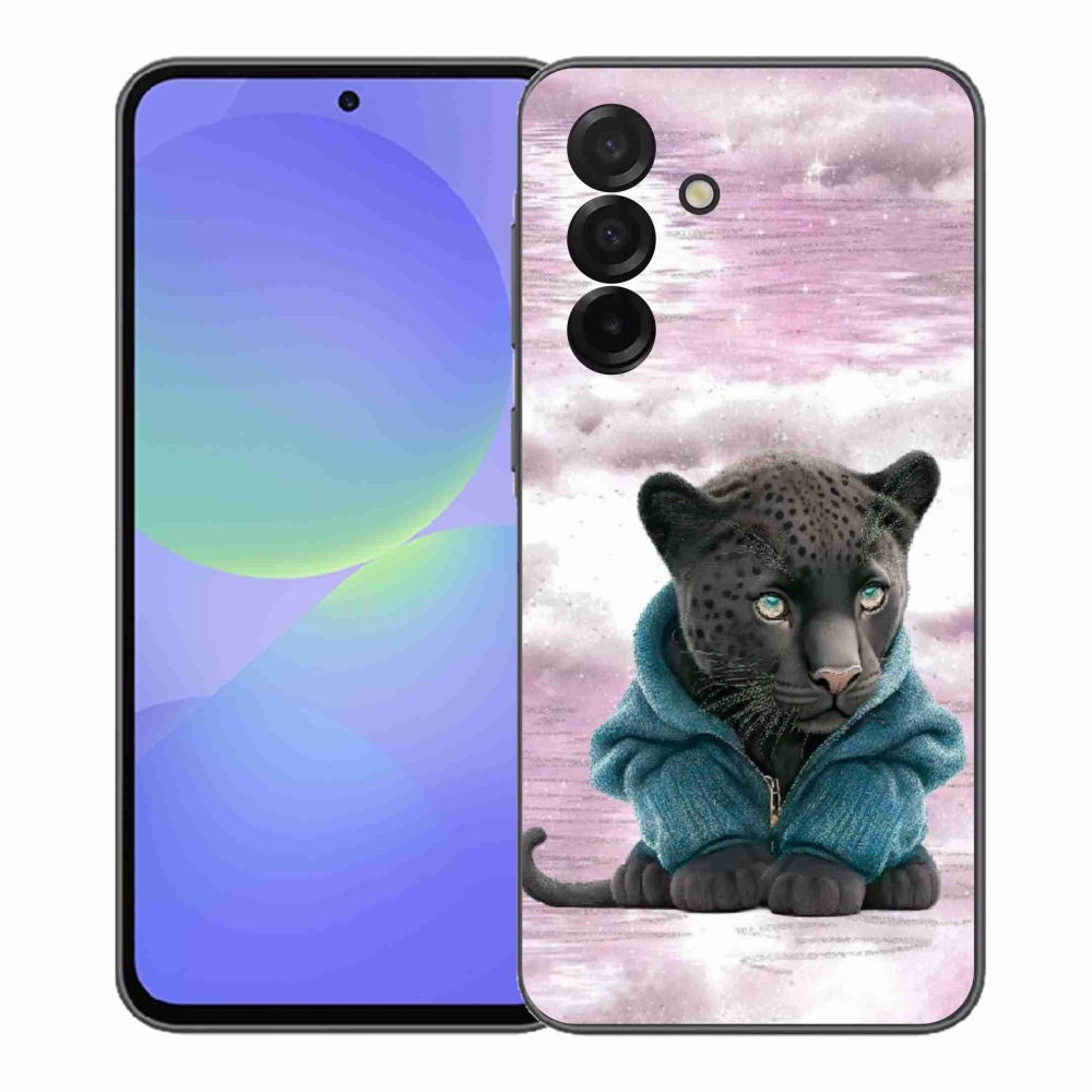 Gélový kryt mmCase na Samsung Galaxy A37 5G - čierny panter vo svetri