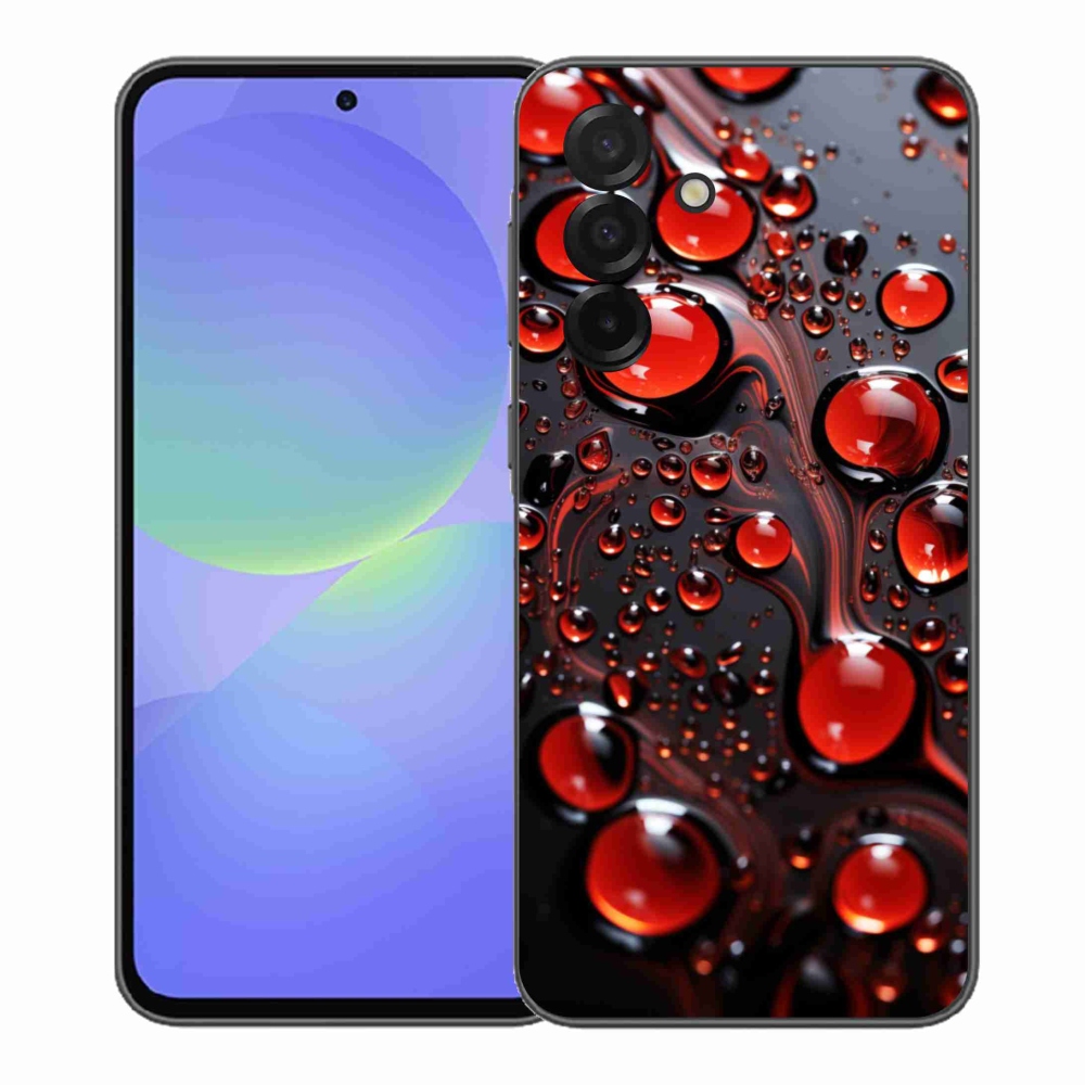 Gélový kryt mmCase na Samsung Galaxy A37 5G - červené kvapky 2