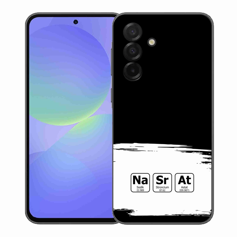 Gélový kryt mmCase na Samsung Galaxy A37 5G - chemické prvky bieločierne pozadie