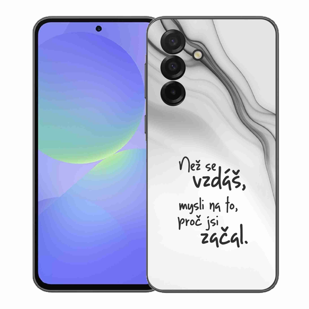 Gélový kryt mmCase na Samsung Galaxy A37 5G - citát 2 biele pozadie