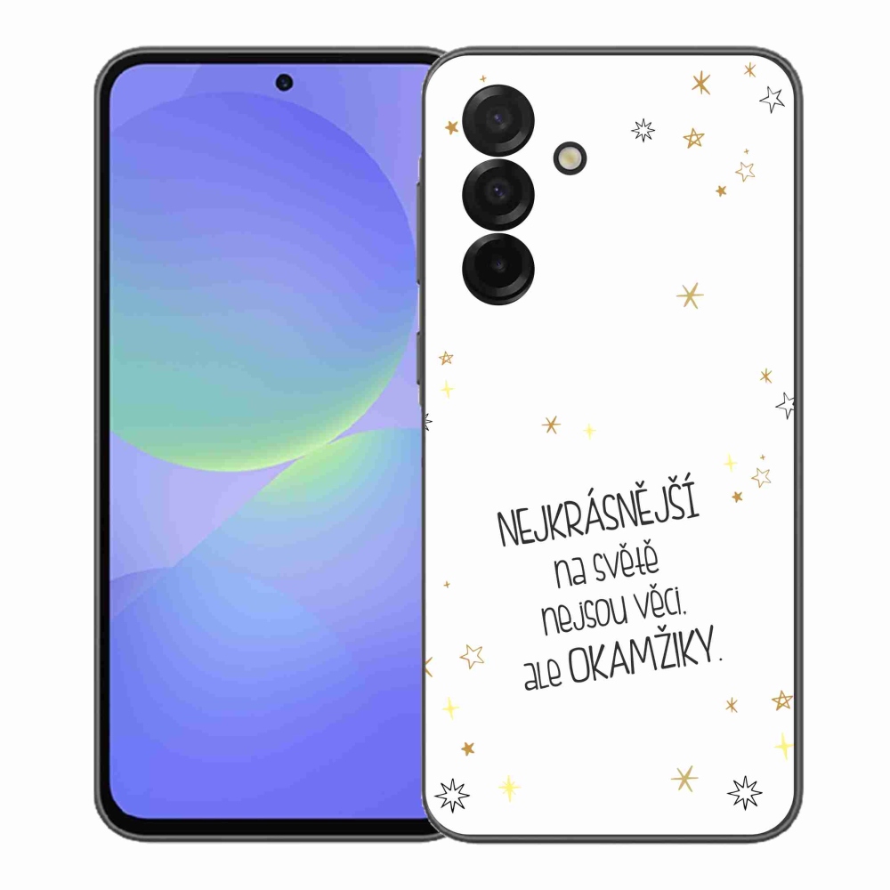 Gélový kryt mmCase na Samsung Galaxy A37 5G - citát 4 biele pozadie