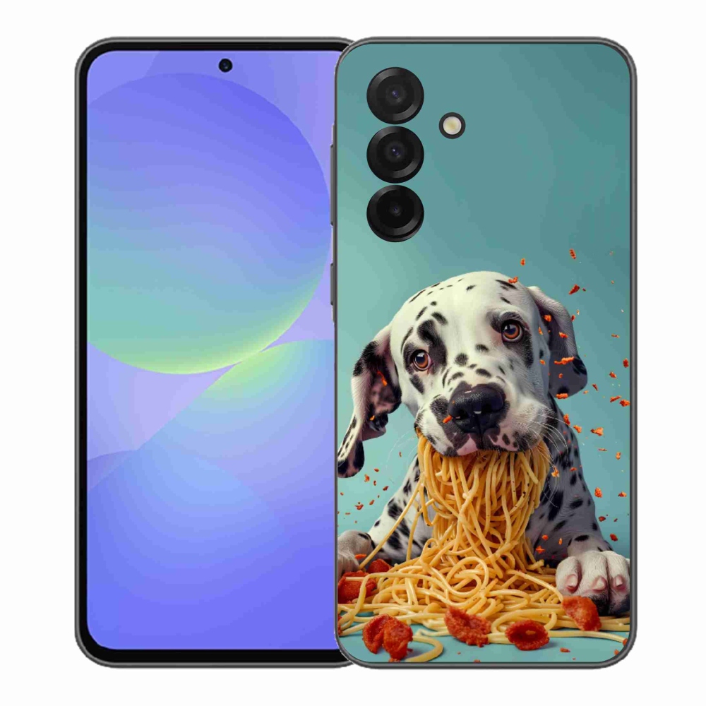 Gélový kryt mmCase na Samsung Galaxy A37 5G - dalmatín a špagety