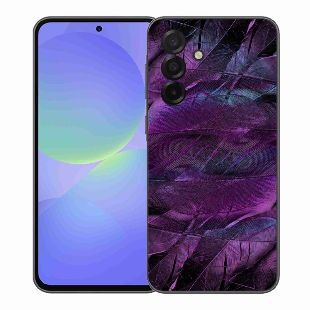 Gélový kryt mmCase na Samsung Galaxy A37 5G - fialové pierka