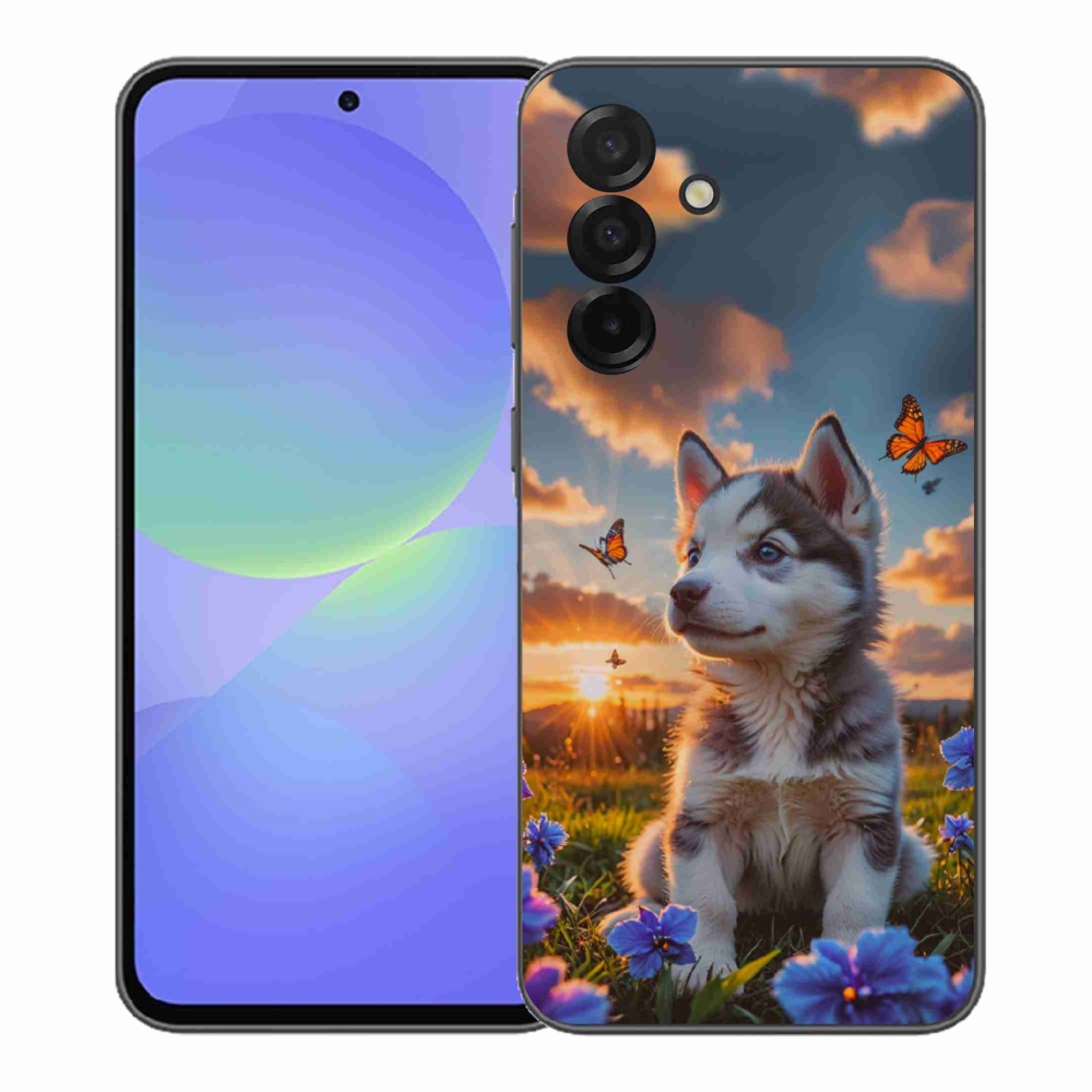 Gélový kryt mmCase na Samsung Galaxy A37 5G - husky pri západe slnka