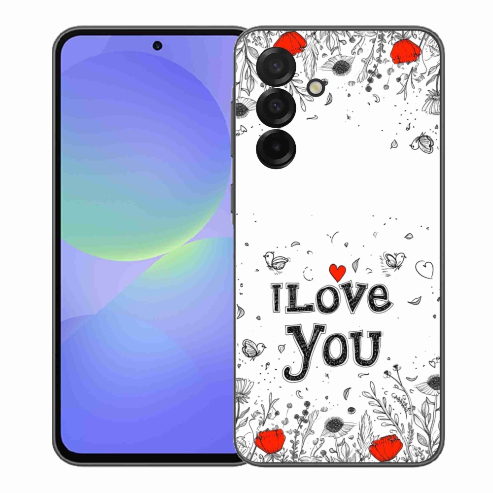 Gélový kryt mmCase na Samsung Galaxy A37 5G - I love you biele pozadie