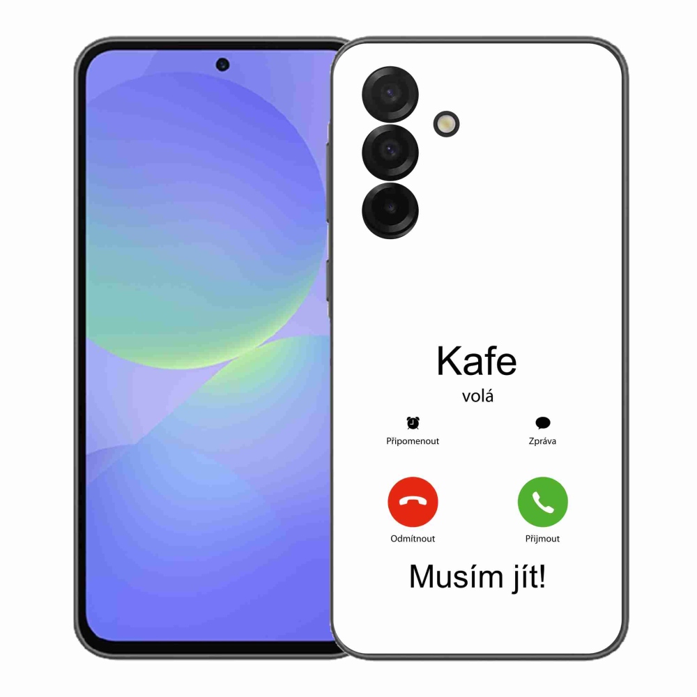 Gélový kryt mmCase na Samsung Galaxy A37 5G - kafe volá biele pozadie