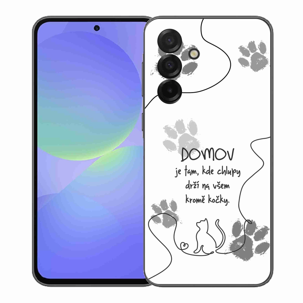 Gélový kryt mmCase na Samsung Galaxy A37 5G - mačacie motív biele pozadie
