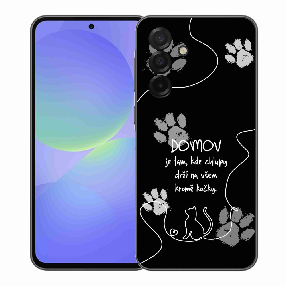 Gélový kryt mmCase na Samsung Galaxy A37 5G - mačacie motív čierne pozadie