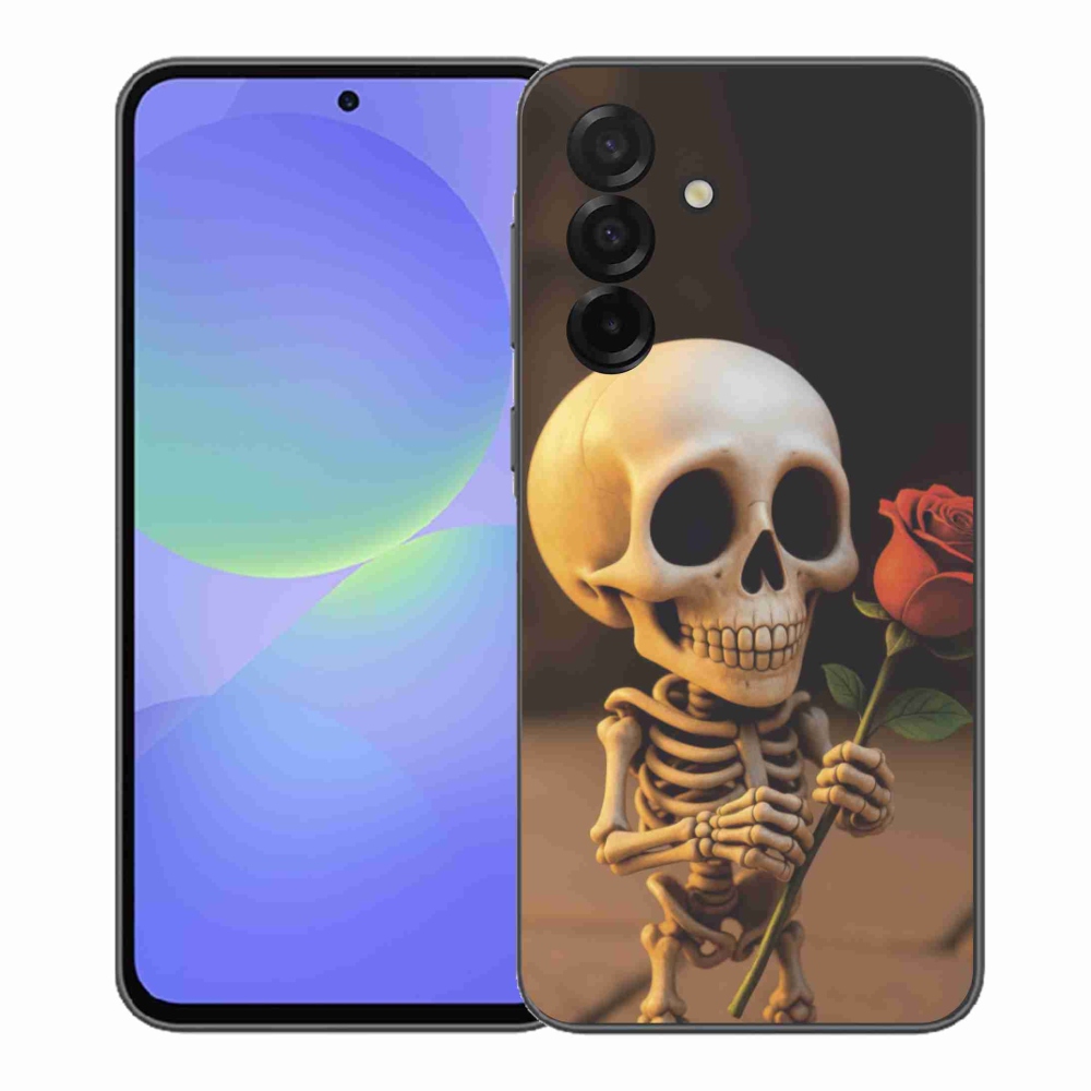 Gélový kryt mmCase na Samsung Galaxy A37 5G - kostlivec s ružou