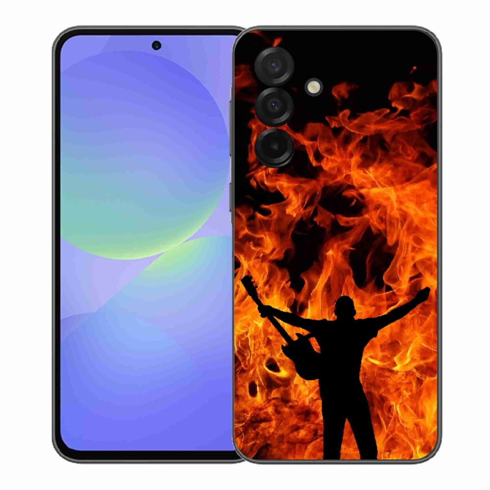 Gélový kryt mmCase na Samsung Galaxy A37 5G - muzikant a oheň