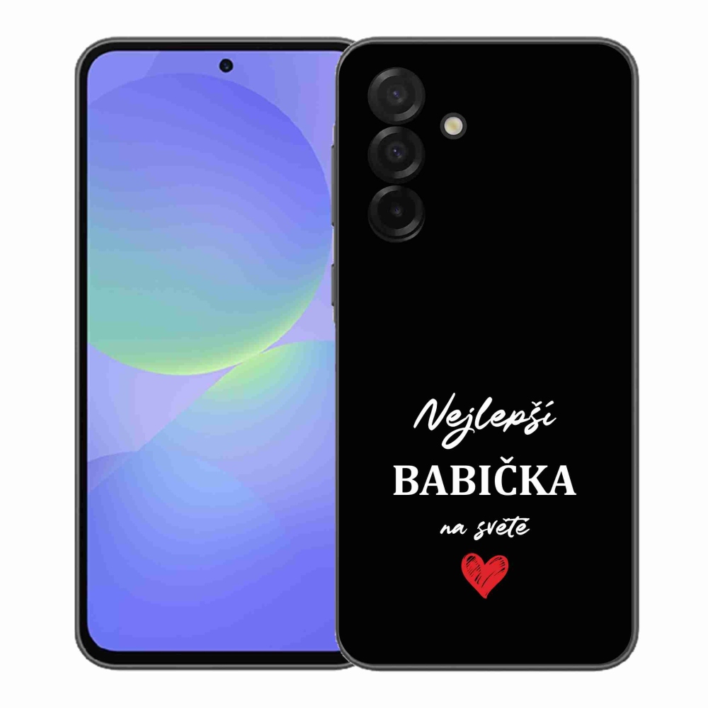 Gélový kryt mmCase na Samsung Galaxy A37 5G - najlepšia babička 1 čierne pozadie