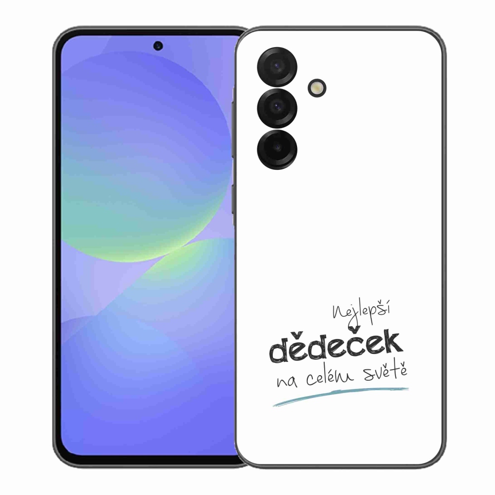Gélový kryt mmCase na Samsung Galaxy A37 5G - najlepší dedko 3 biele pozadie
