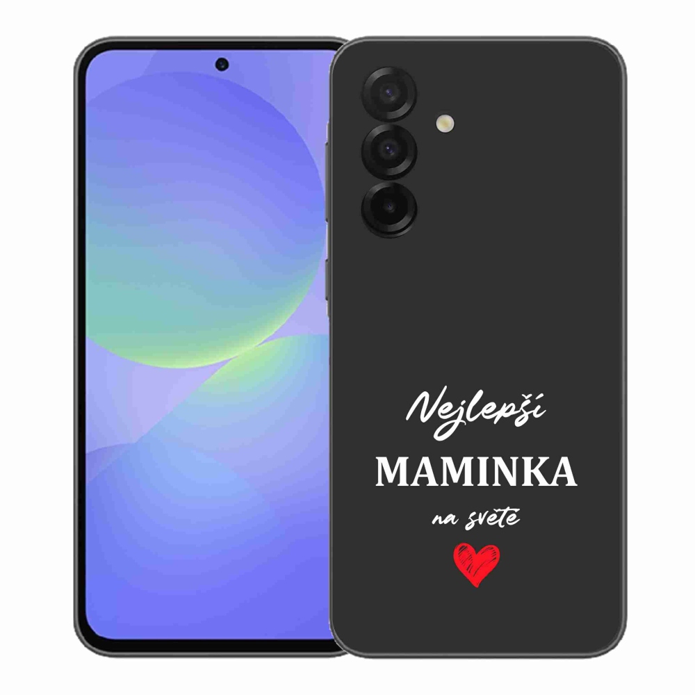Gélový kryt mmCase na Samsung Galaxy A37 5G - najlepšia mamička 1 čierne pozadie