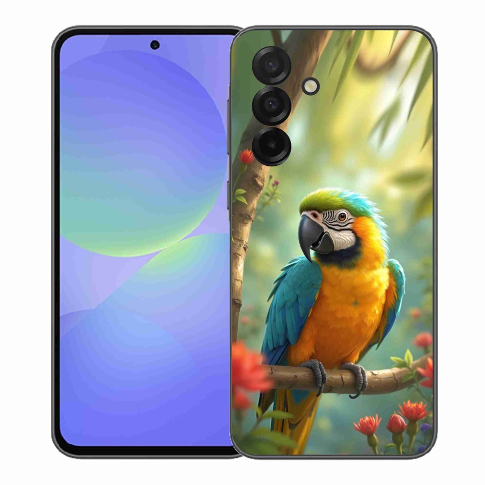 Gélový kryt mmCase na Samsung Galaxy A37 5G - papagáj ara modrožltá