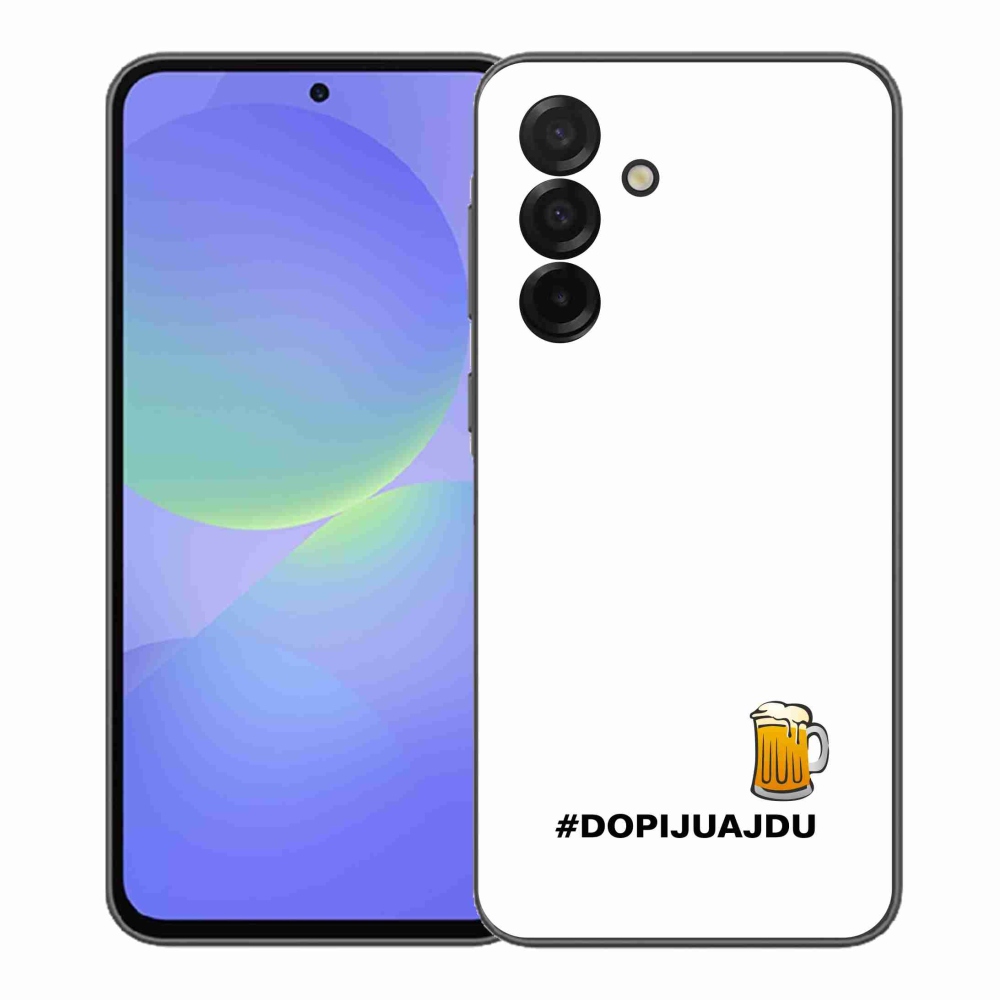 Gélový kryt mmCase na Samsung Galaxy A37 5G - pivný motív 1 biele pozadie