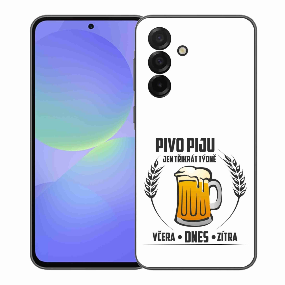 Gélový kryt mmCase na Samsung Galaxy A37 5G - pivný motív biele pozadie