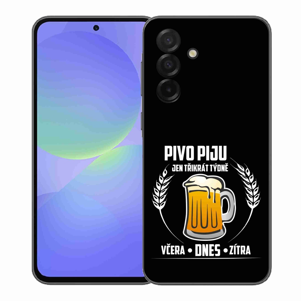 Gélový kryt mmCase na Samsung Galaxy A37 5G - pivný motív čierne pozadie