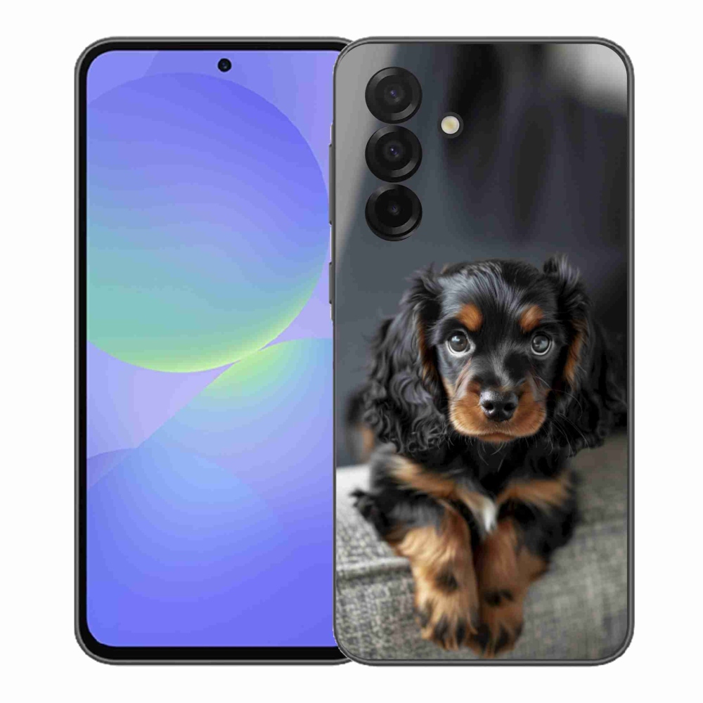 Gélový kryt mmCase na Samsung Galaxy A37 5G - roztomilý dlhosrstý jazvečík