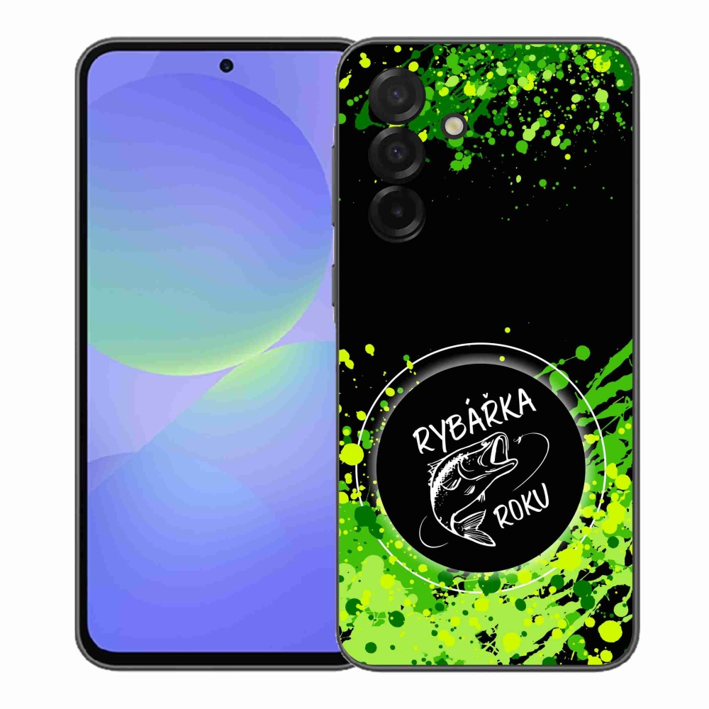 Gélový kryt mmCase na Samsung Galaxy A37 5G - rybárka roku čierne pozadie