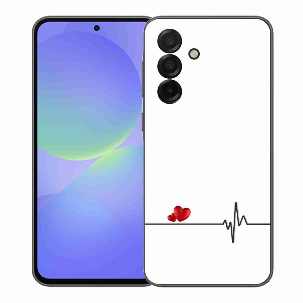 Gélový kryt mmCase na Samsung Galaxy A37 5G - srdce a tep biele pozadie