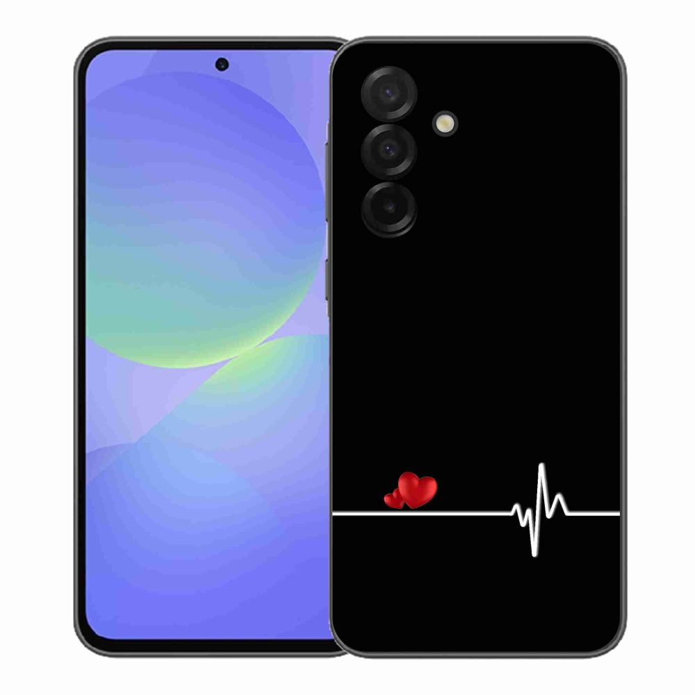 Gélový kryt mmCase na Samsung Galaxy A37 5G - srdce a tep čierne pozadie