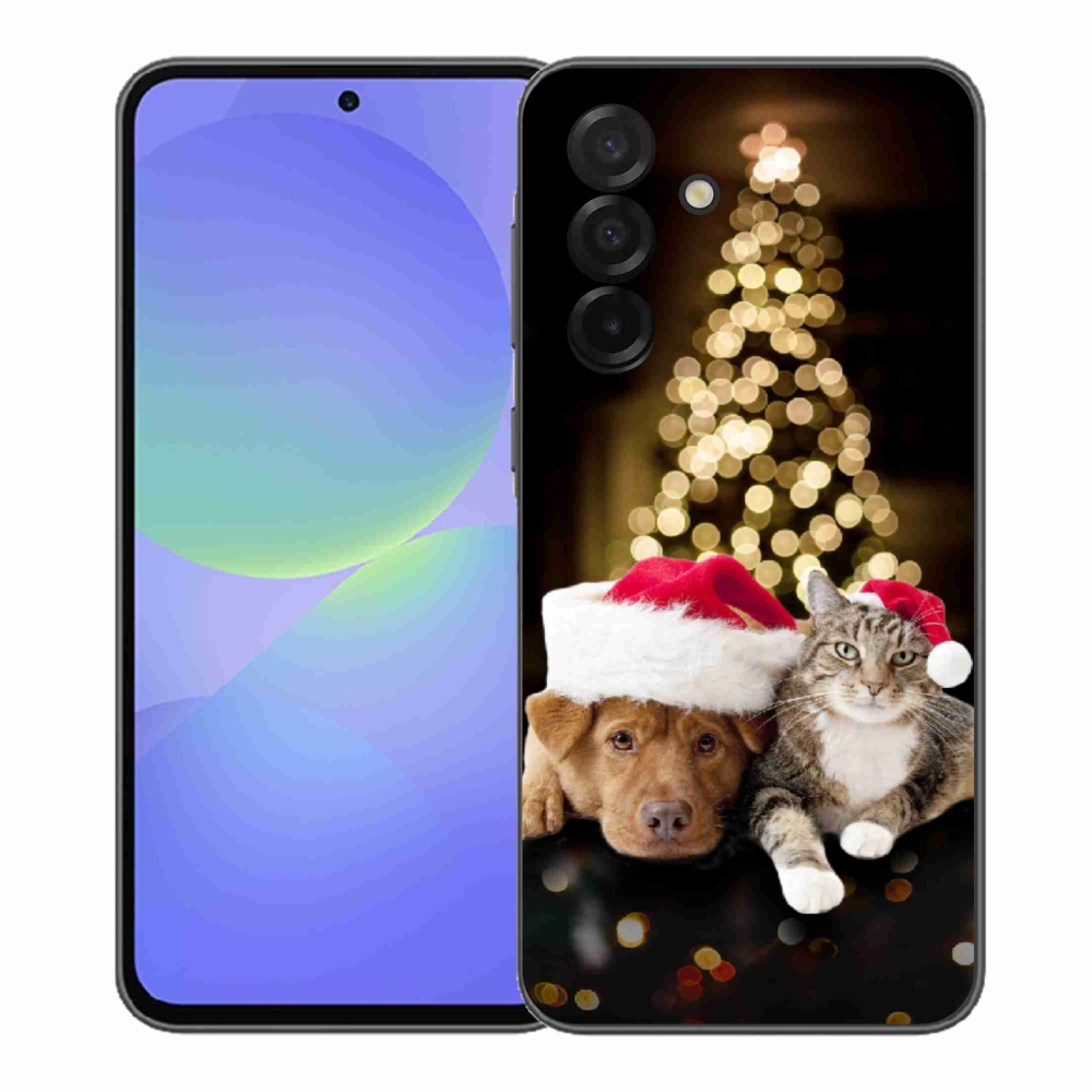 Gélový kryt mmCase na Samsung Galaxy A37 5G - vianočný pes a mačka