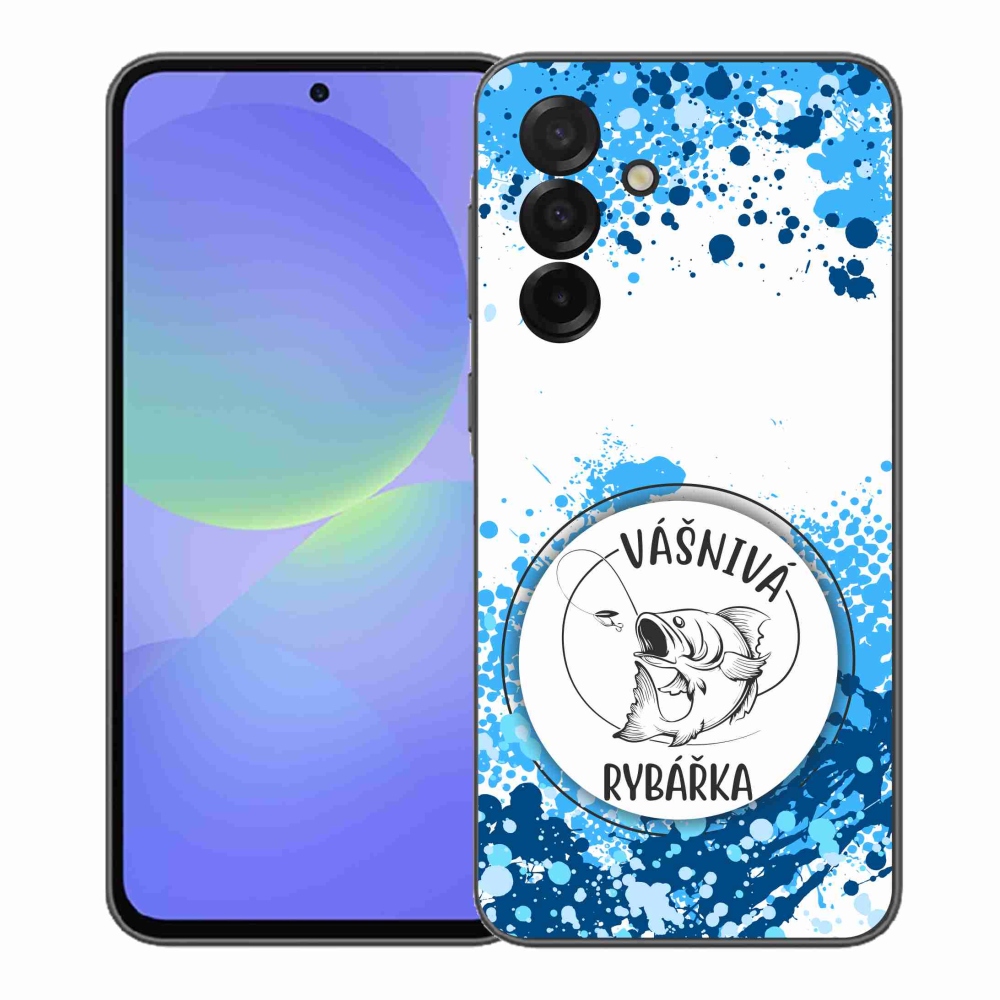 Gélový kryt mmCase na Samsung Galaxy A37 5G - vášnivá rybárka biele pozadie