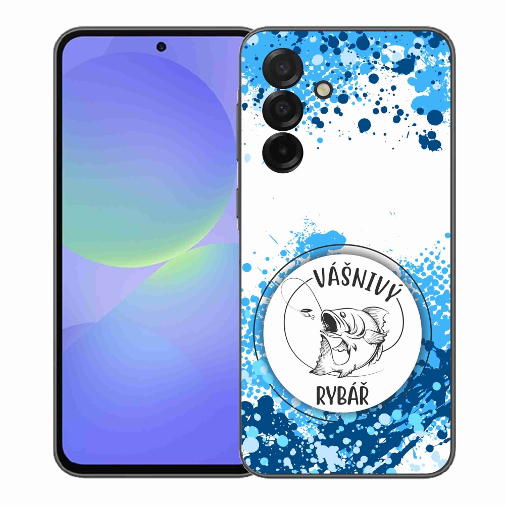 Gélový kryt mmCase na Samsung Galaxy A37 5G - vášnivý rybár biele pozadie