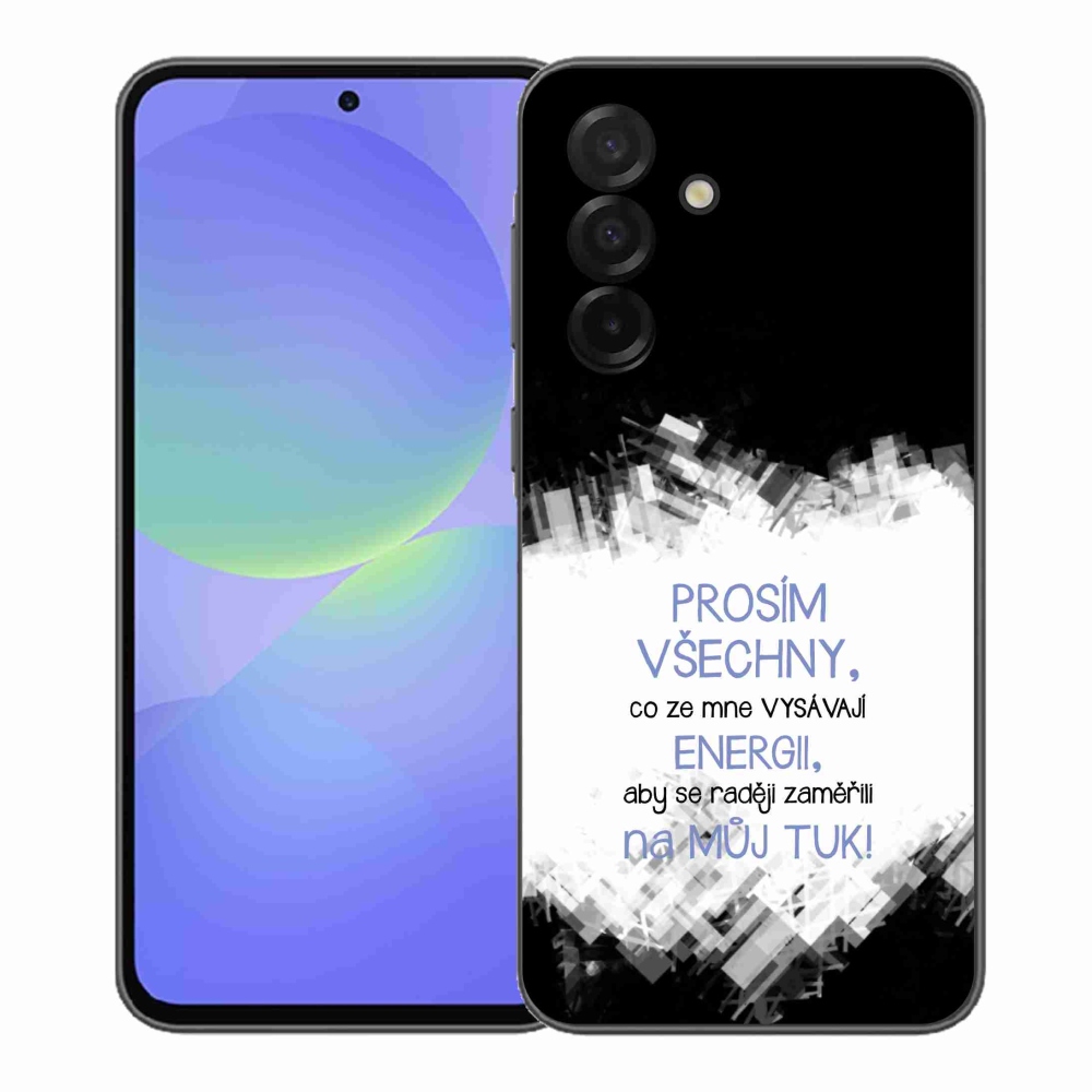 Gélový kryt mmCase na Samsung Galaxy A37 5G - vtipný text 1 modrý