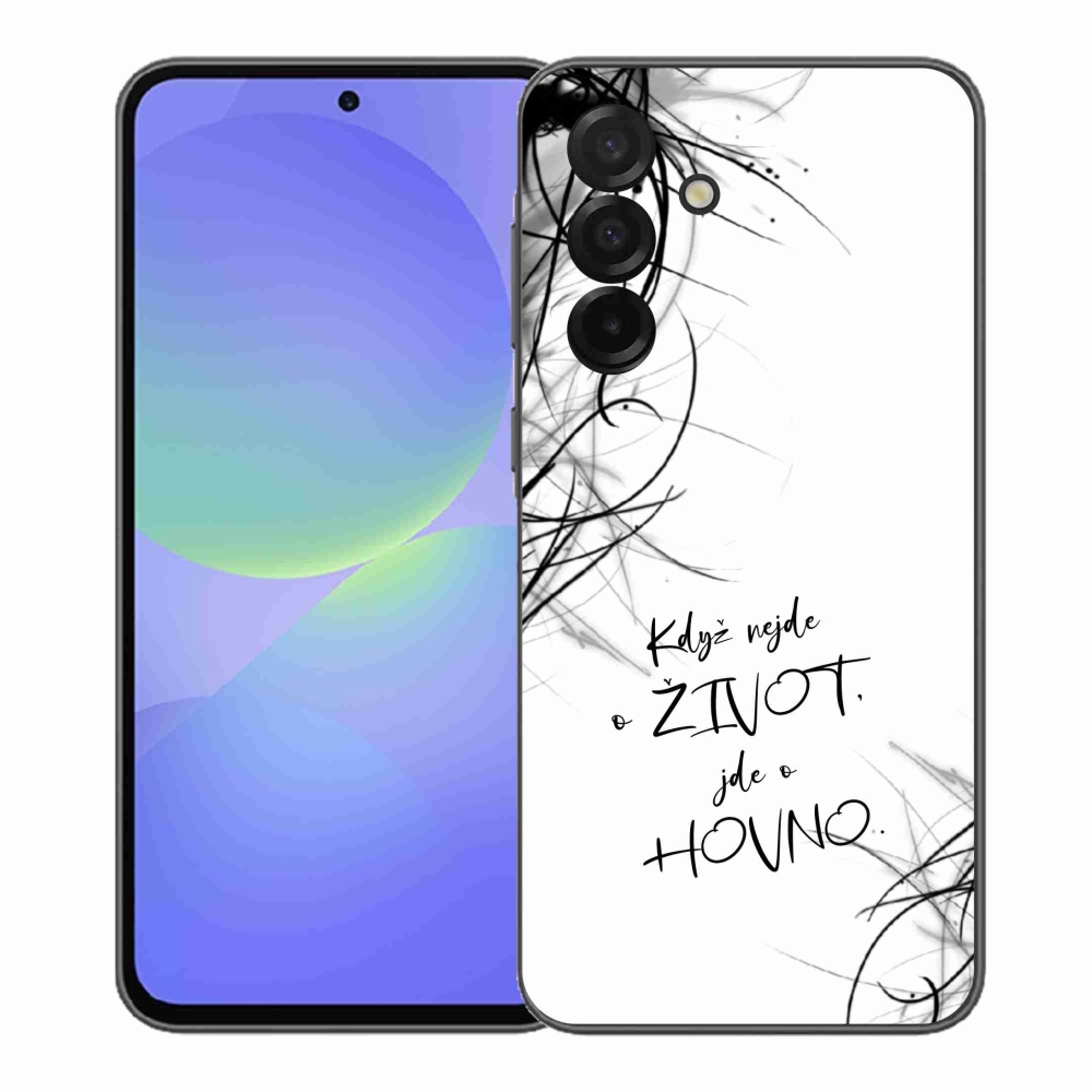 Gélový kryt mmCase na Samsung Galaxy A37 5G - vtipný text 16 biele pozadie