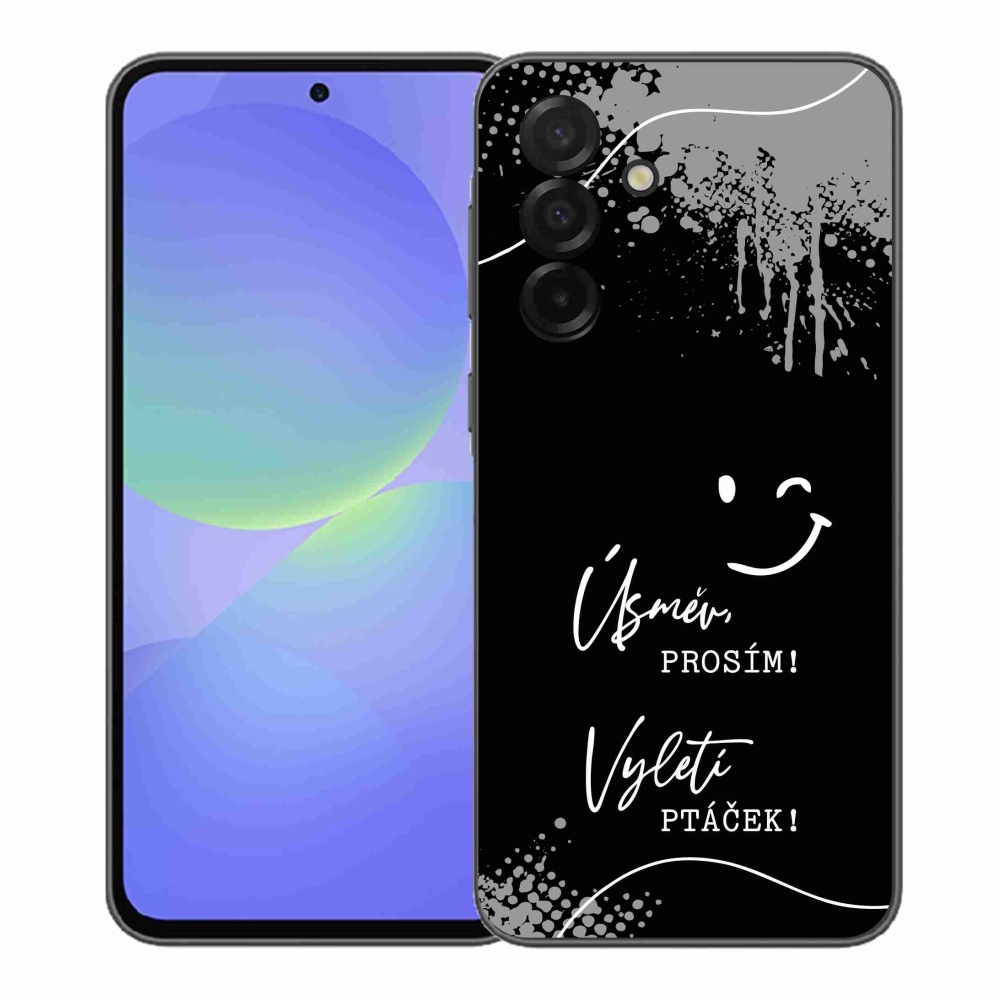 Gélový kryt mmCase na Samsung Galaxy A37 5G - vtipný text 4 čierne pozadie