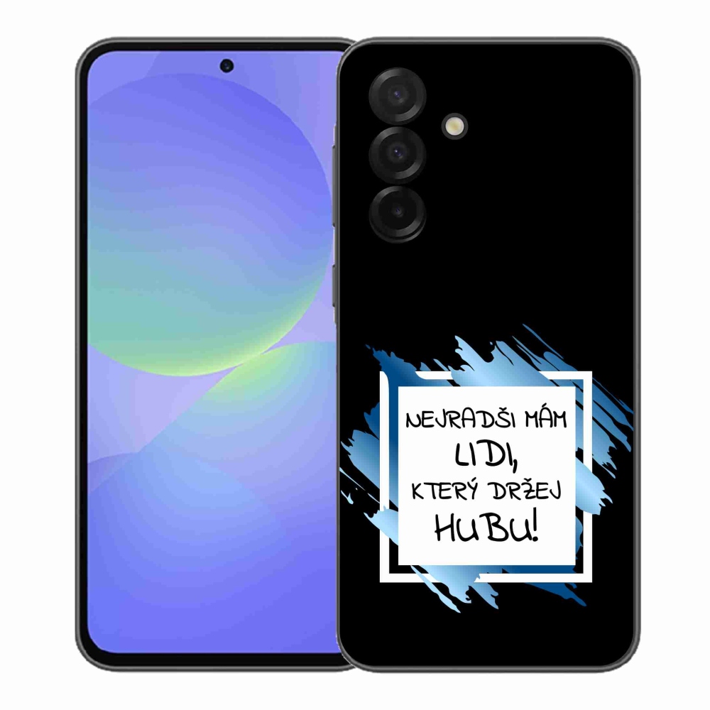 Gélový kryt mmCase na Samsung Galaxy A37 5G - vtipný text 7 bieločierne pozadie