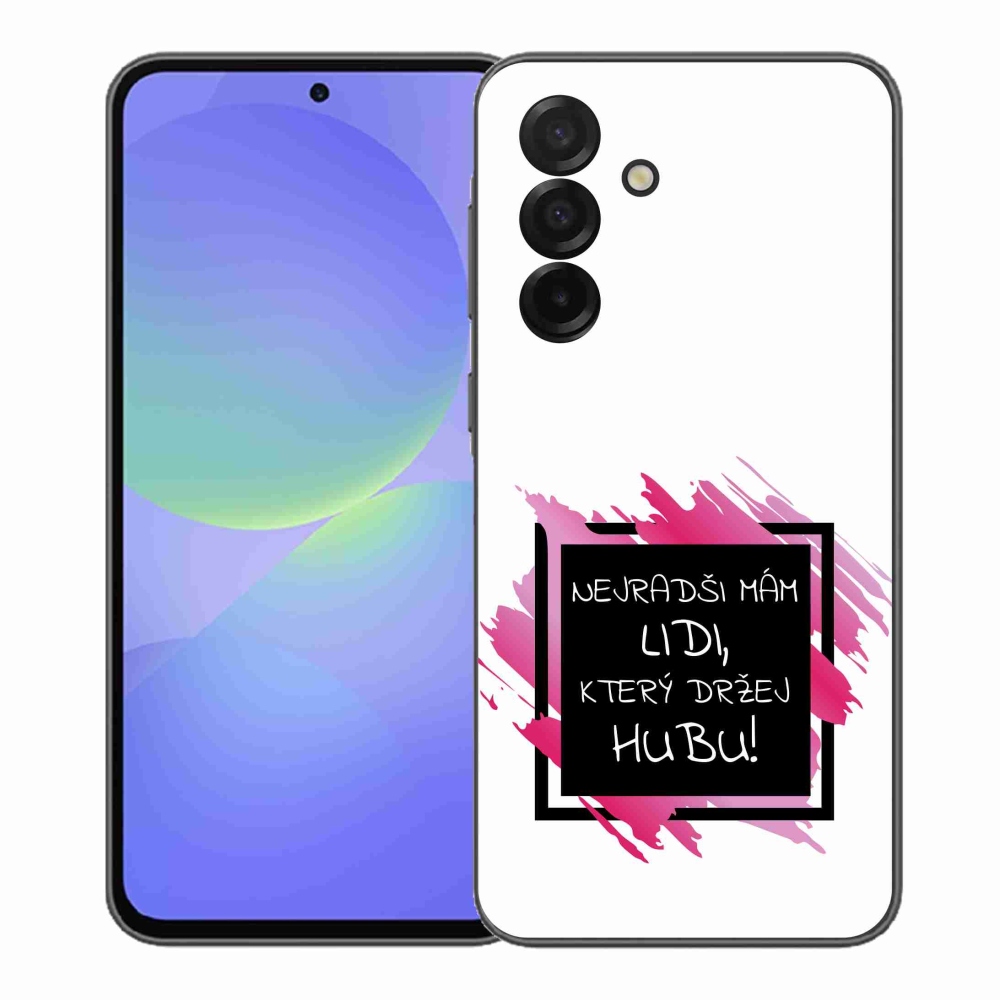 Gélový kryt mmCase na Samsung Galaxy A37 5G - vtipný text 7 čiernobiele pozadie