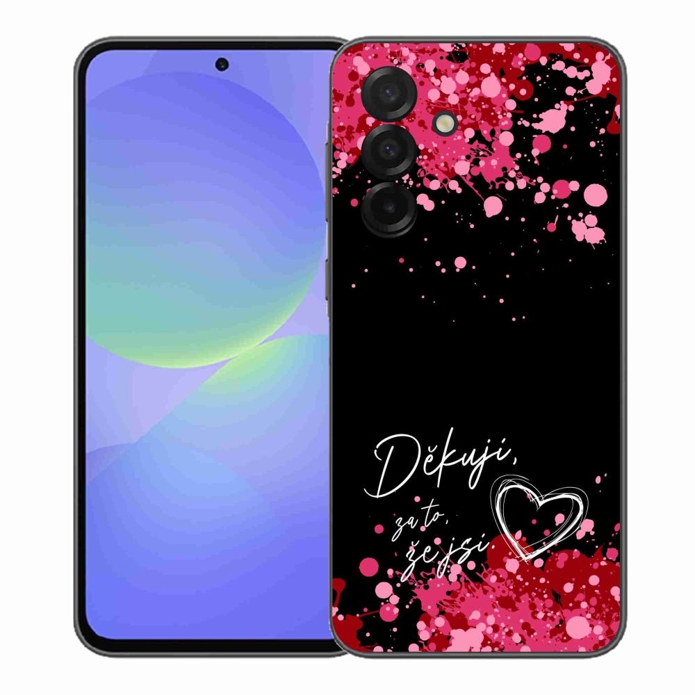 Gélový kryt mmCase na Samsung Galaxy A37 5G - zamilovaný text 2 čierne pozadie