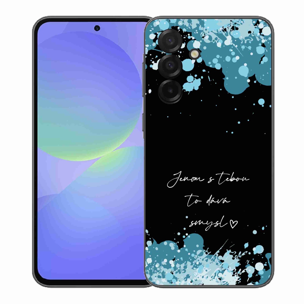 Gélový kryt mmCase na Samsung Galaxy A37 5G - zamilovaný text čierne pozadie