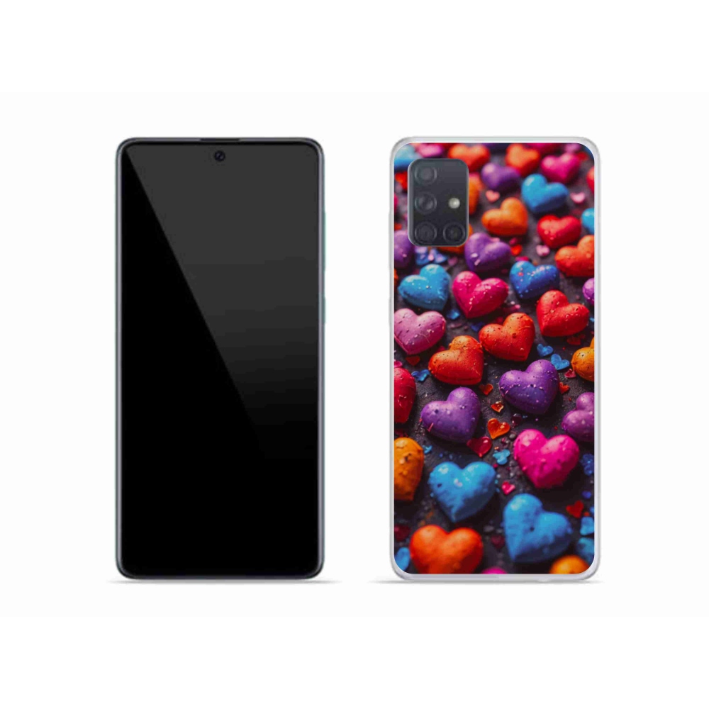 Gélový kryt mmCase na Samsung Galaxy A51 - farebné srdcia