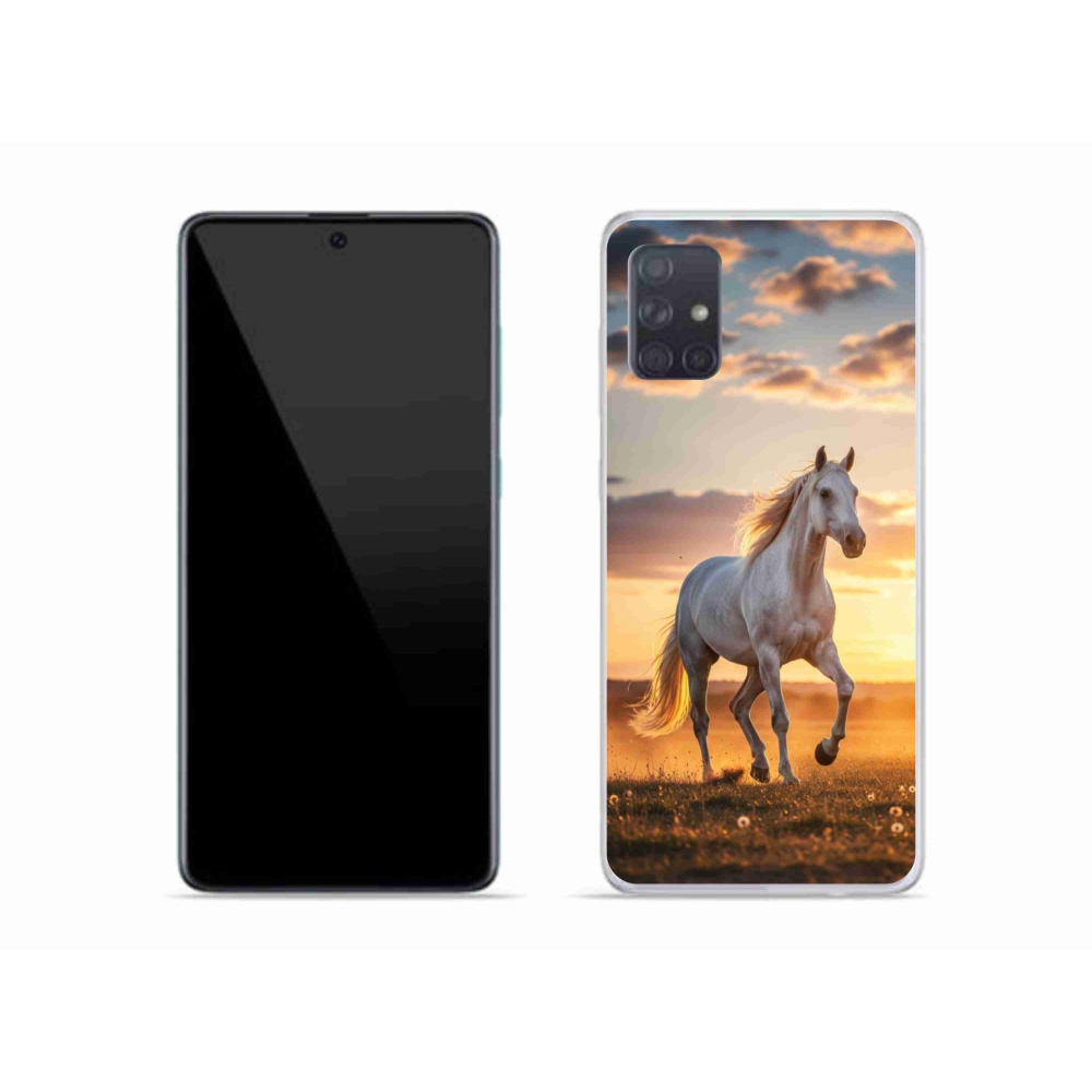 Gélový kryt mmCase na Samsung Galaxy A51 - bežiaci biely kôň 2