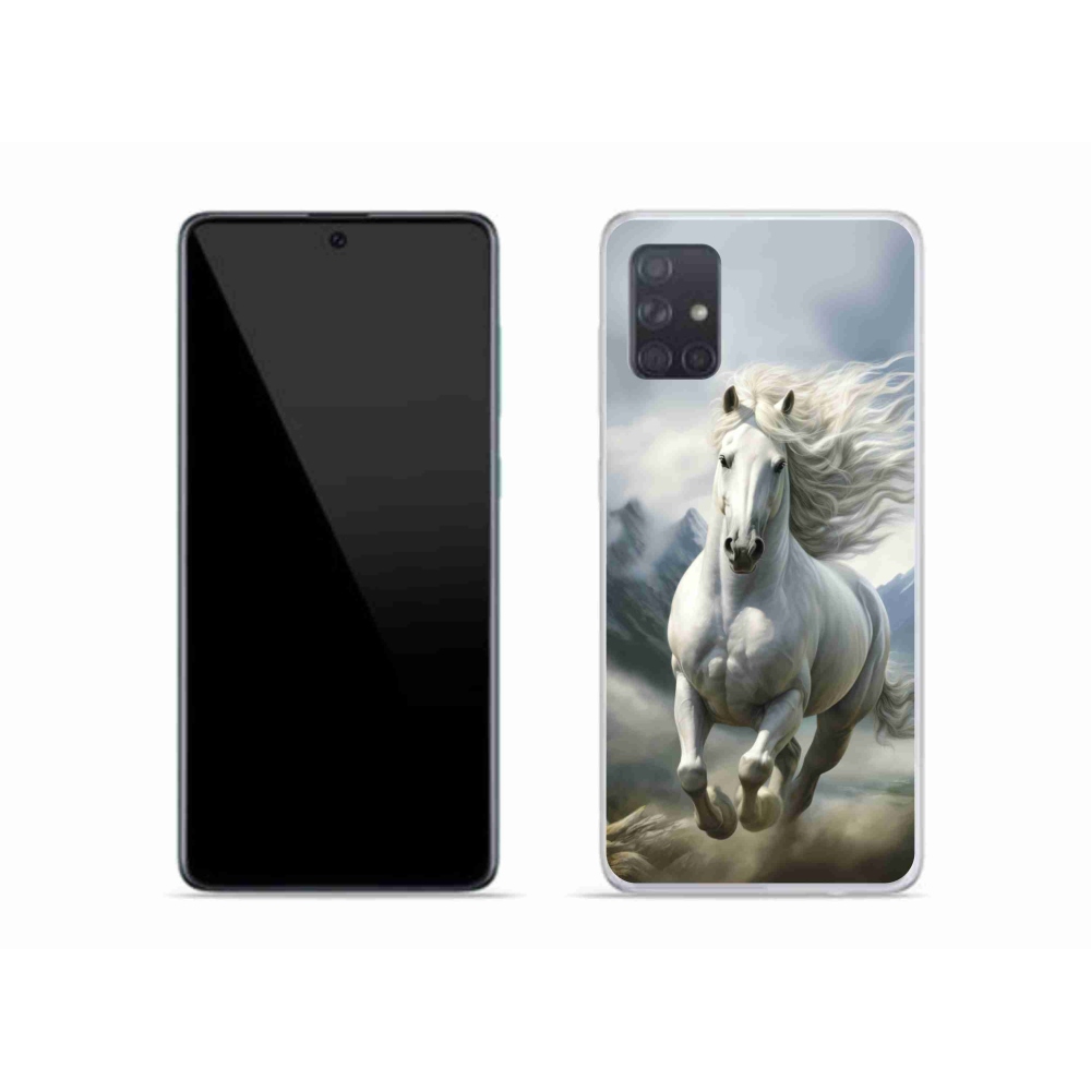 Gélový kryt mmCase na Samsung Galaxy A51 - bežiaci biely kôň 3